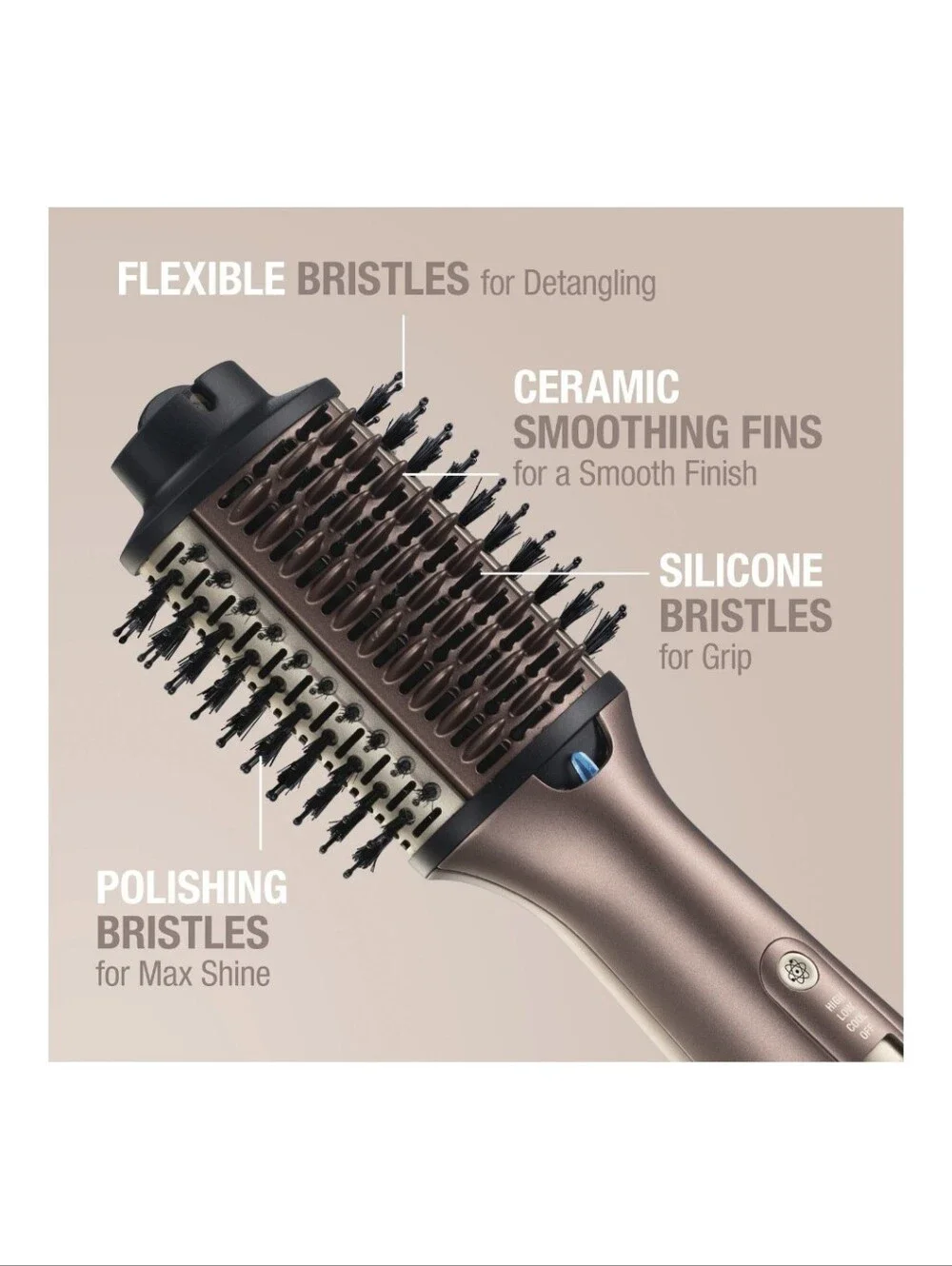 InfinitiPRO by Conair® 2-in-1 Wet-to-Dry Hot Air Styler Bronze Rose Gold New NIB